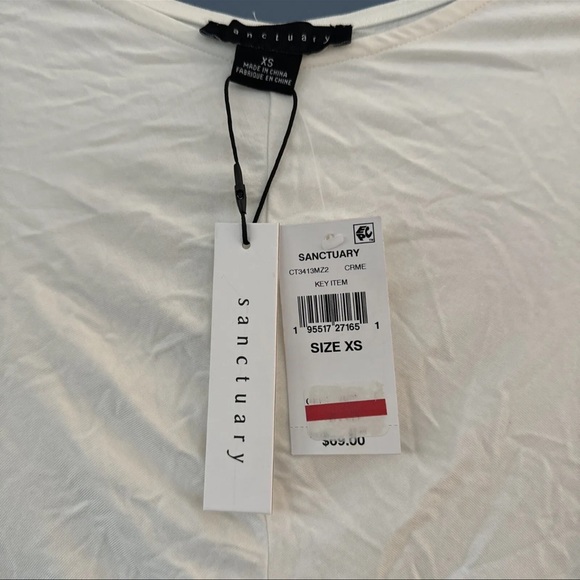 Sanctuary Women's Ruched Long Sleeve Crop Top Cream - Picture 2 of 5